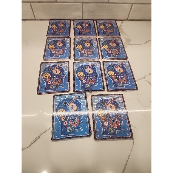 The Unbranded Brand Other - Set Of‎ 11 Astrological Mystical Zodiac Celestial Coasters Cork Backed Colorful